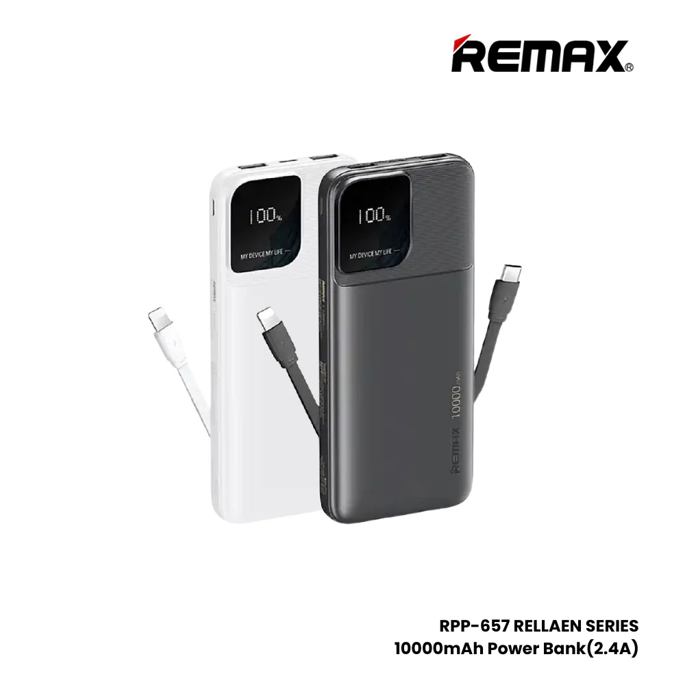 Remx RPP-657 Rellaen Series 2.4A Powerbank with built-in Charging Cable ...