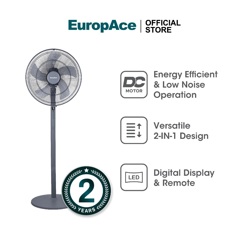 EuropAce 16” DC Living High Velocity Fan with Remote Control ...
