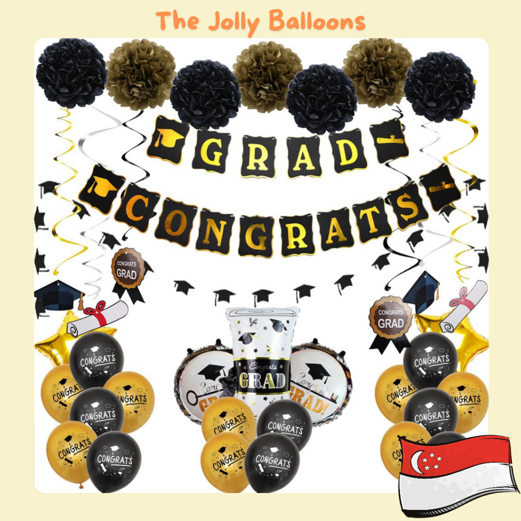 SG READY STOCK/ Graduation Party Balloon Set/ Graduation Theme ...