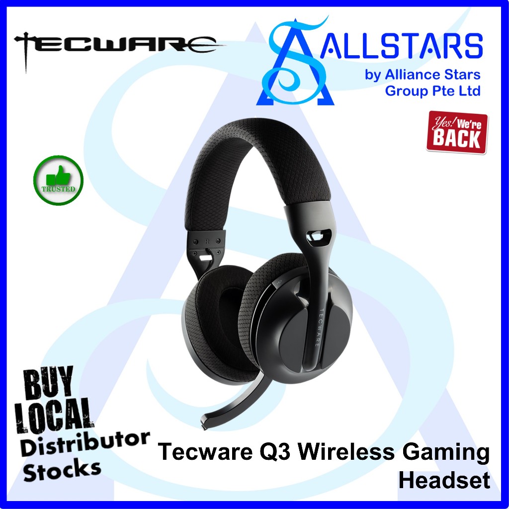(ALLSTARS) Tecware Q3 Wireless Gaming Headset (3.5mm / Wireless 2.4GHz ...