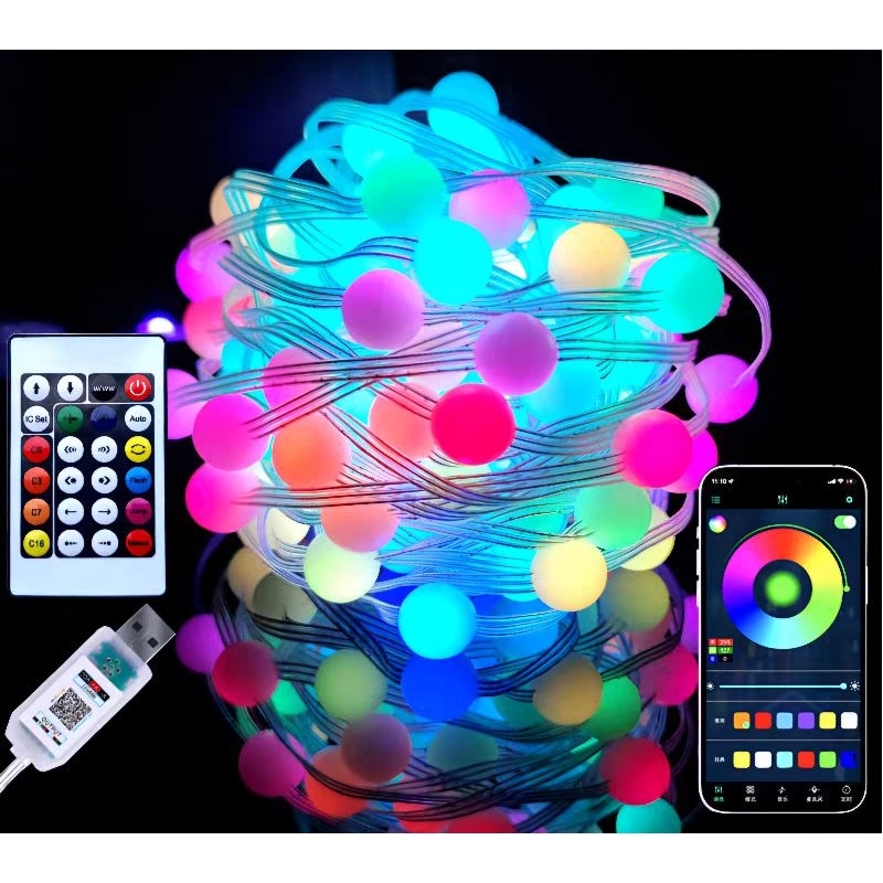 STARZ - USB Bluetooth APP 10 Meter 100 Ball LED Fairy String Light ...