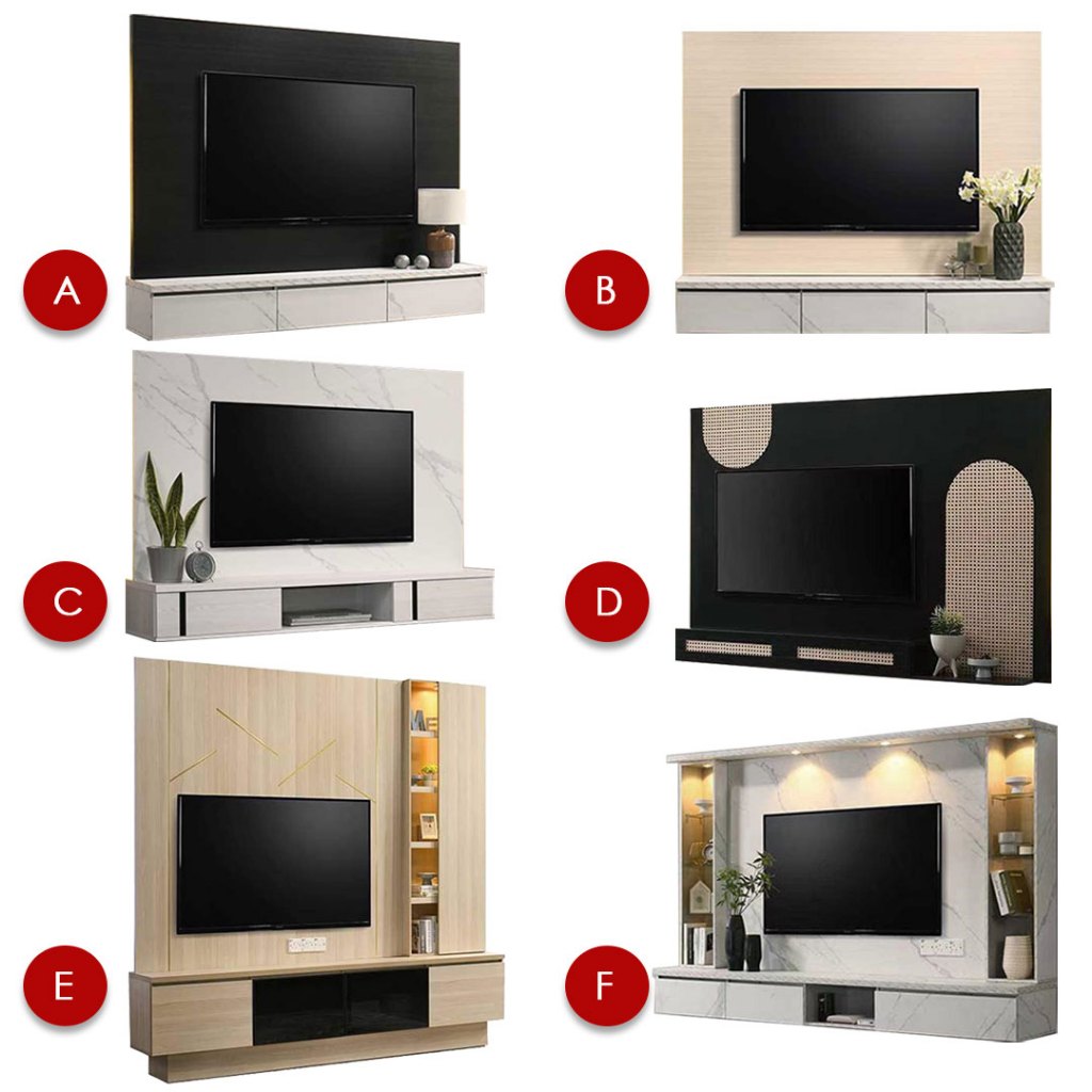 Wall Hanging Tv Wall Mount Tv Rack With Feature Wall Shopee