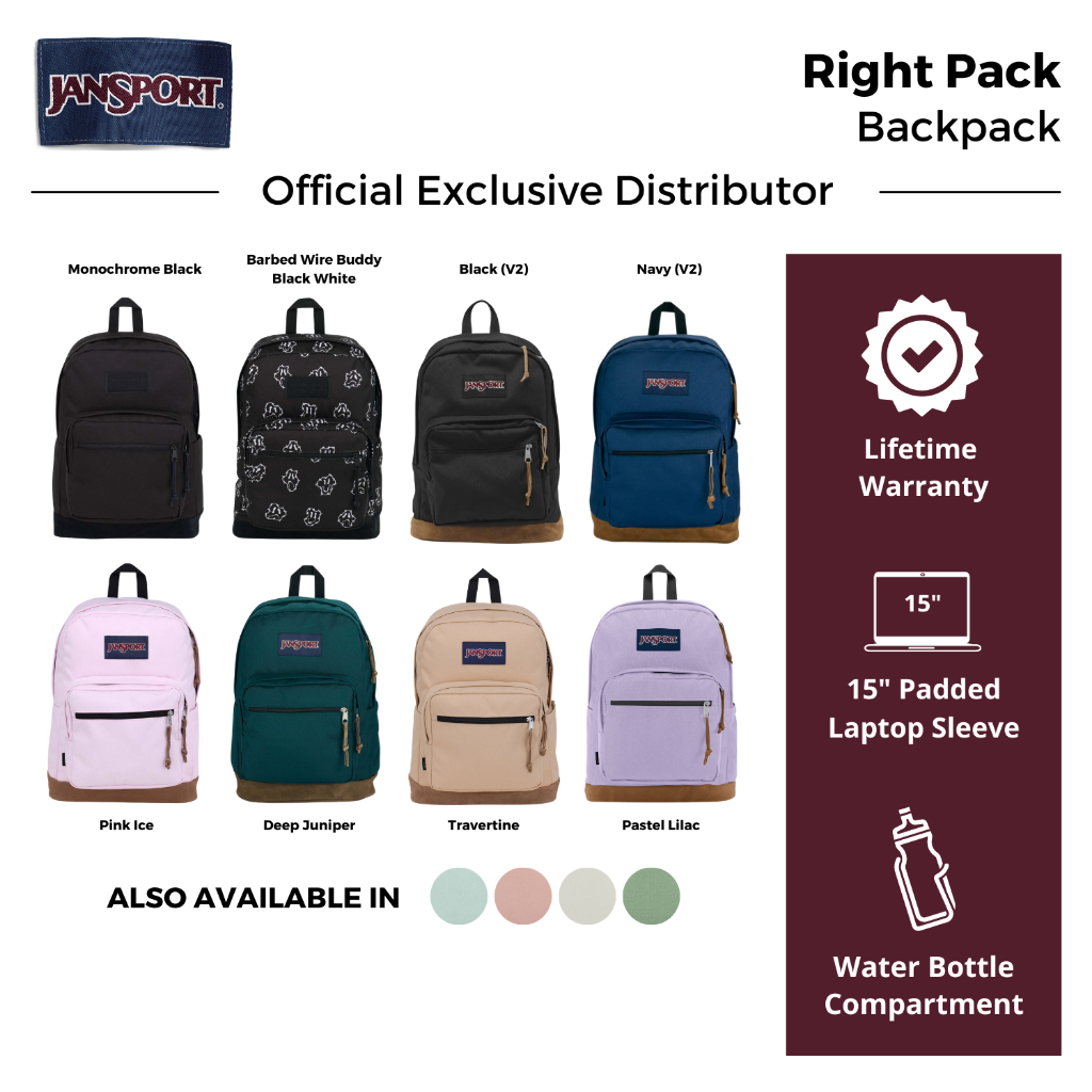 jansport right pack laptop colors Backpack | Iconic Cordura Bag with Sleeve The JanSport Right Pack Expressions Backpack combines the iconic Right Pack silhouette with premium materials and everyday functionality Navy Backpacks Jansport Right Pack