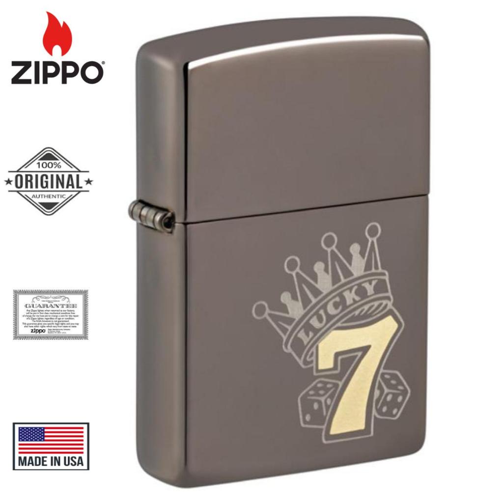 Zippo Lucky 7 Black Ice Pocket Lighter