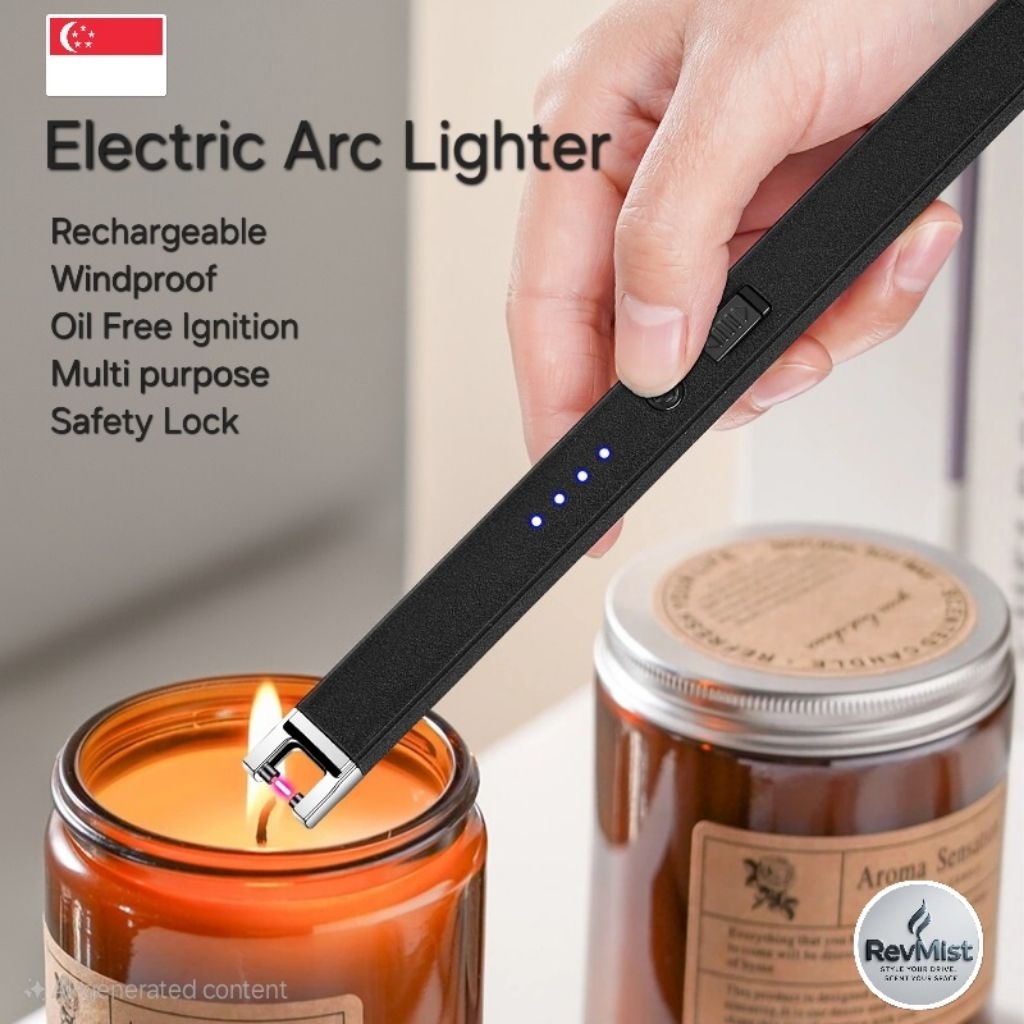 [SG SELLER] Electric Arc Flameless Candle Lighter With Safety Switch ...