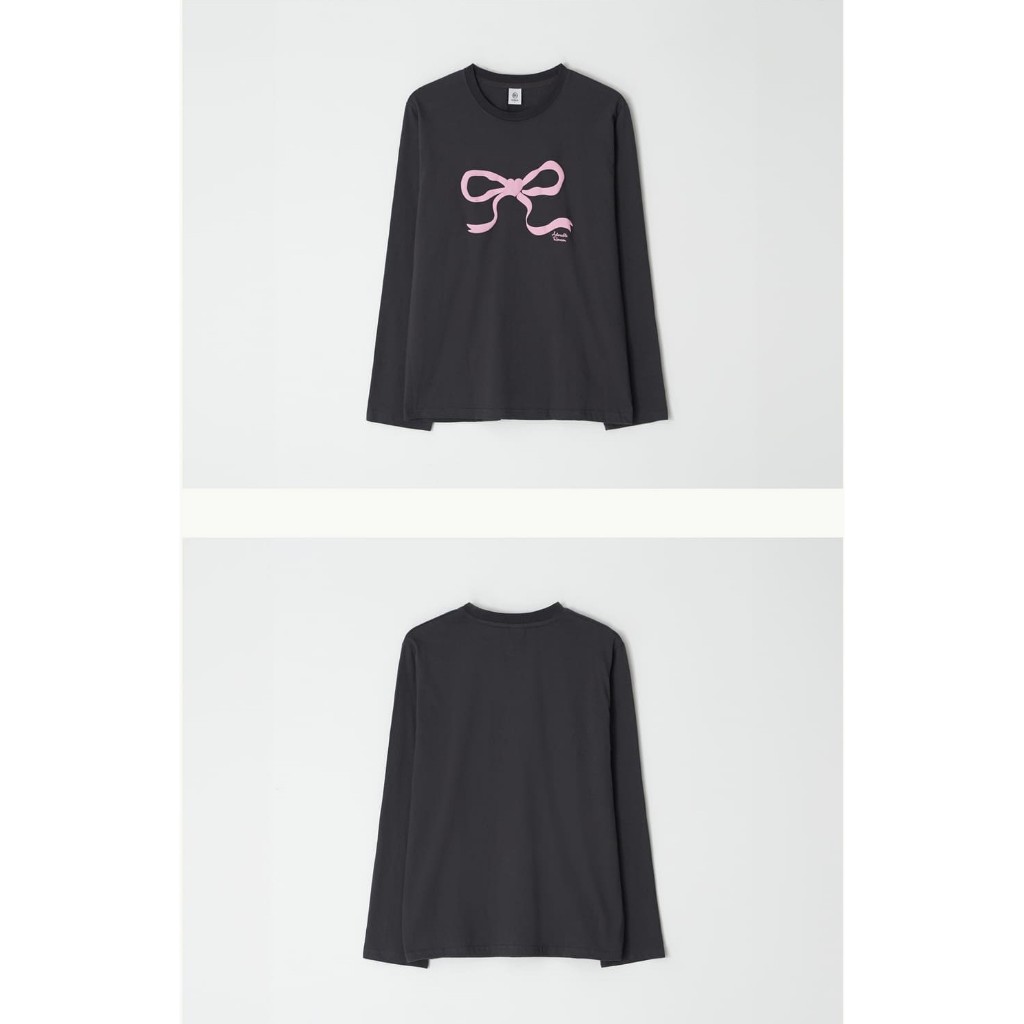 Tシャツ・カットソー RONRON EMBO HEART RIBBON BASIC FIT LONG SLEEVE BLACK RR24CLT MUSINSA | RONRON EMBO HEART RIBBON BASIC FIT LONG SLEEVE BLACK