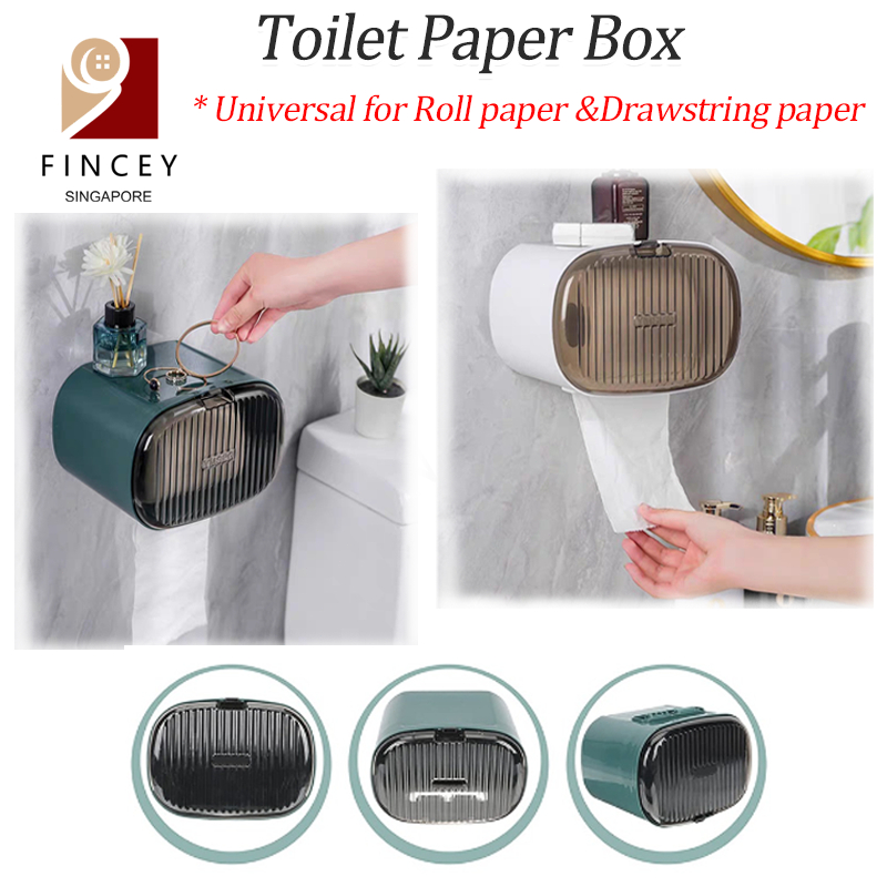 【SG】Toilet Paper Holder Toilet Roll Holder No Drill Tissue Box Tissue ...