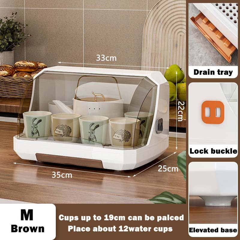 YOUNEED Cup Storage Box Dustproof Cup Holder With Cover Multifunction ...