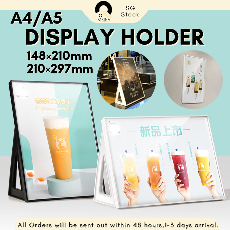 [SG] A5 Menu Display Board Paper Display Stand A4 Acrylic Table Card ...