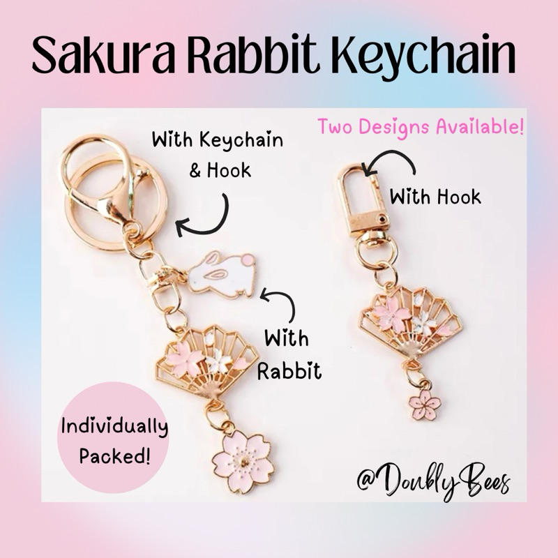 [SG Local/ Instocks] Sakura Keychain / Sakura Rabbit Keychain | Shopee ...
