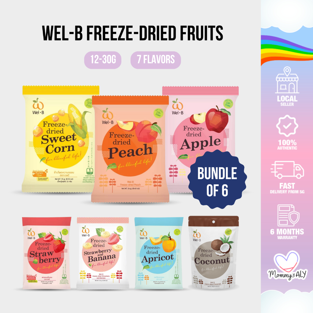 [Bundle of 6] Wel-B Freeze-Dried Fruit Snacks - Vitamin-Rich, Healthy ...