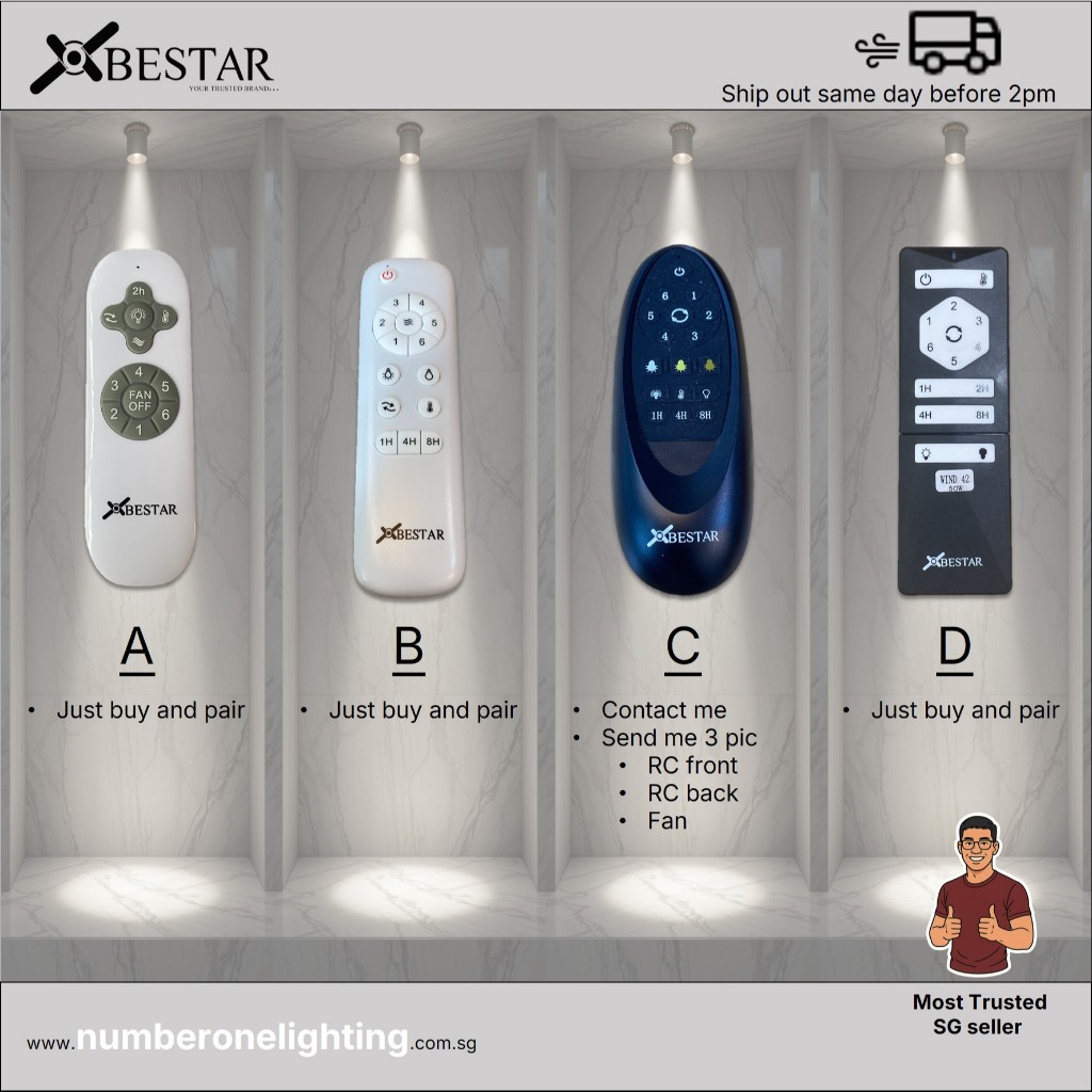Bestar ceiling fan remote control handset only | Shopee Singapore