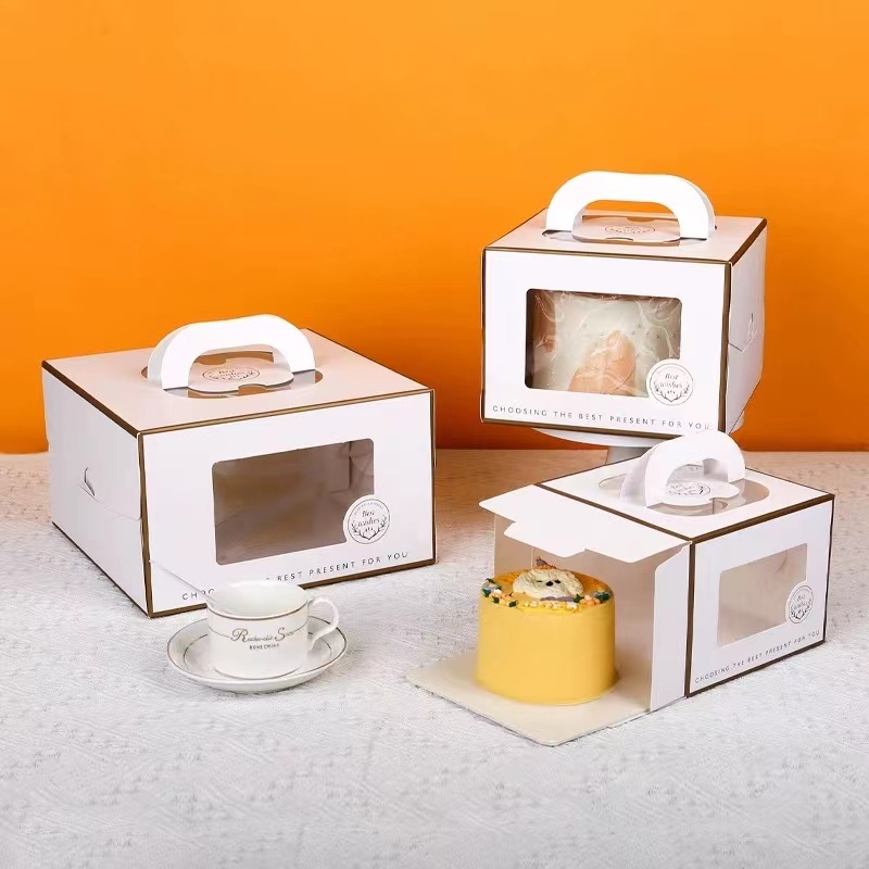5 Sets 6/8/10inch Nordic Cake Box CakeBox with window and handle