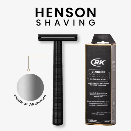 [FREE 100 BLADE] HENSON AL 13 Medium Facial Razor - Single Blade Double ...