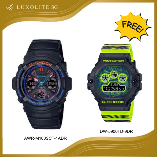 Luxolite Buy 1 Get 1 Casio G Shock Watch Buy 1 AWR M100SCT 1ADR Get 1 DW 5900TD 9DR Shopee Singapore