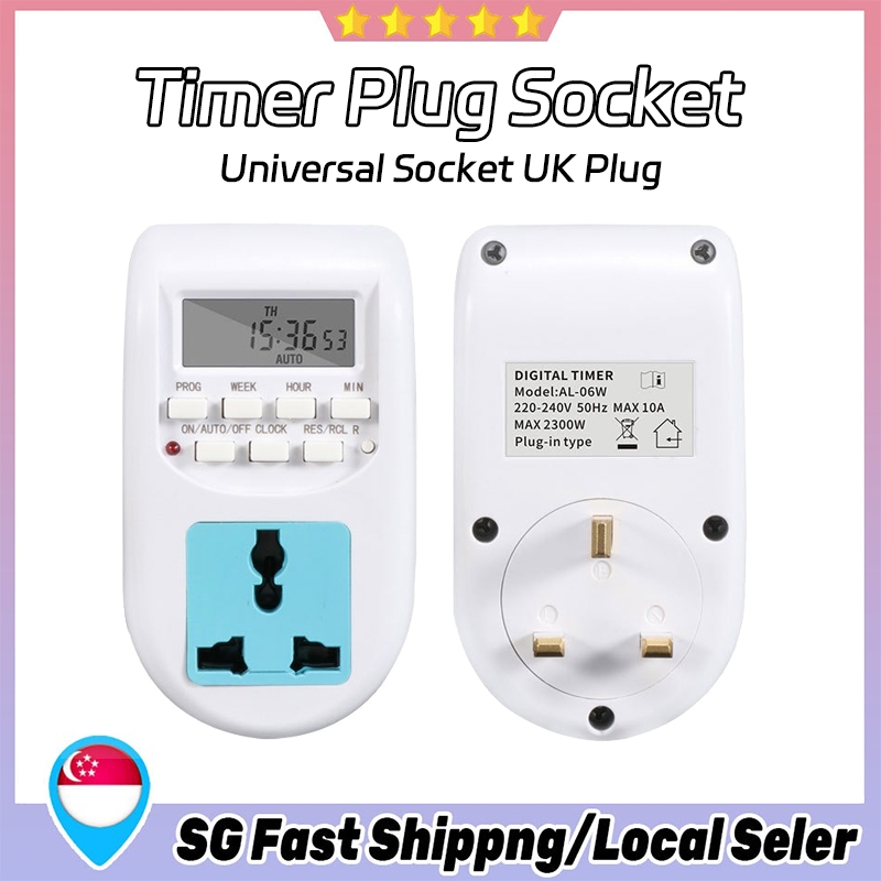 Sg stock digital timer plug socket electrical programmable plug in