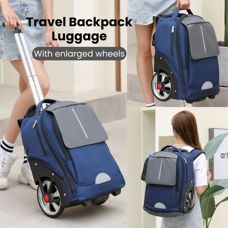 Travel Backpack Luggage with Large Wheels Smooth Lightweight Roller Bag for Trips Business Shopee Singapore
