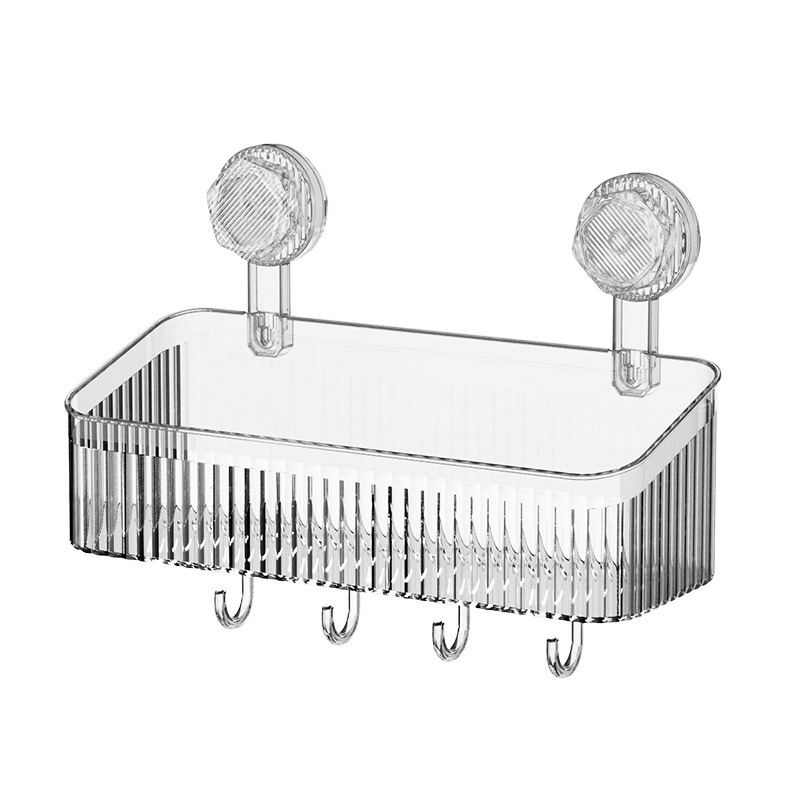 Transparent Toilet Rack Suction Cup Toiletries Rack No Drill Wall ...