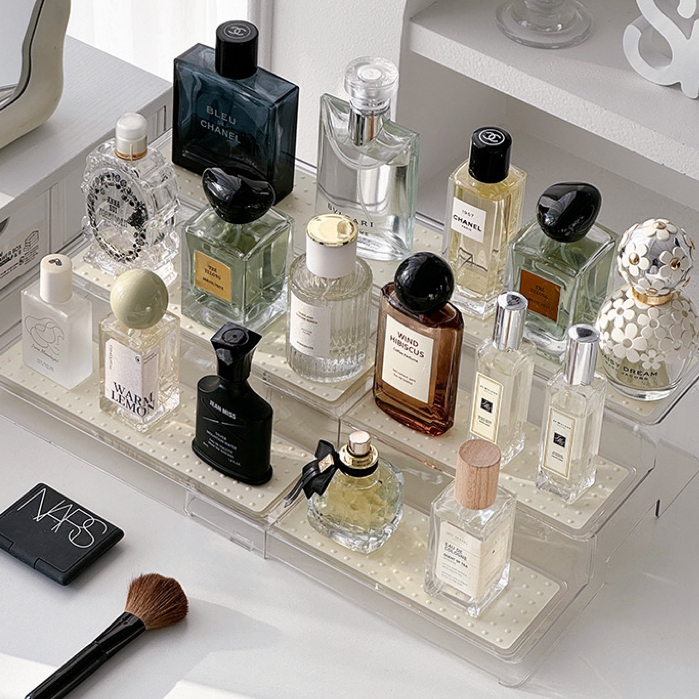 Scalable Perfume Organizer Perfume Rack 3 Layer Ladder Acrylic Perfume ...