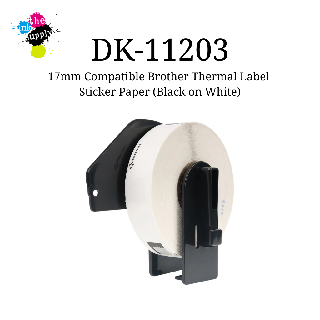 DK-11203 17mm Compatible Brother Thermal Label Sticker Paper (Black on ...