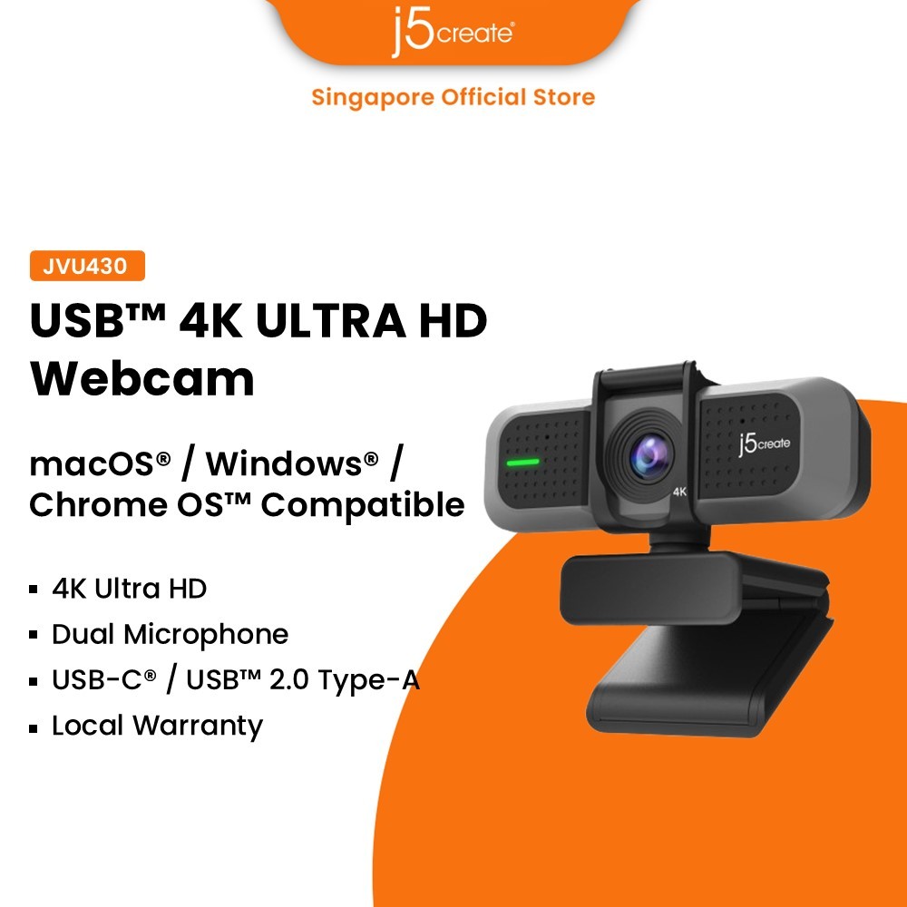 J5CREATE JVU430 USB™ 4K Ultra HD Webcam | Shopee Singapore