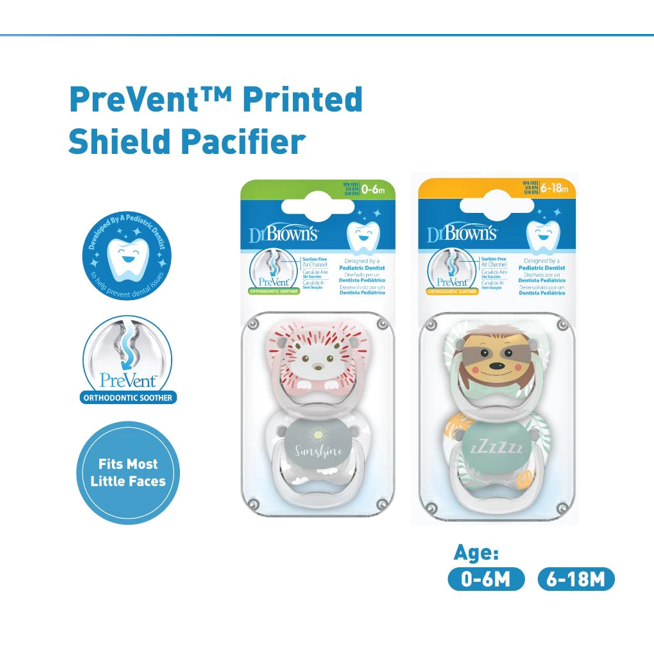 Dr. Brown’s™ PreVent™ Printed Shield Pacifier, 2 Count | Shopee Singapore