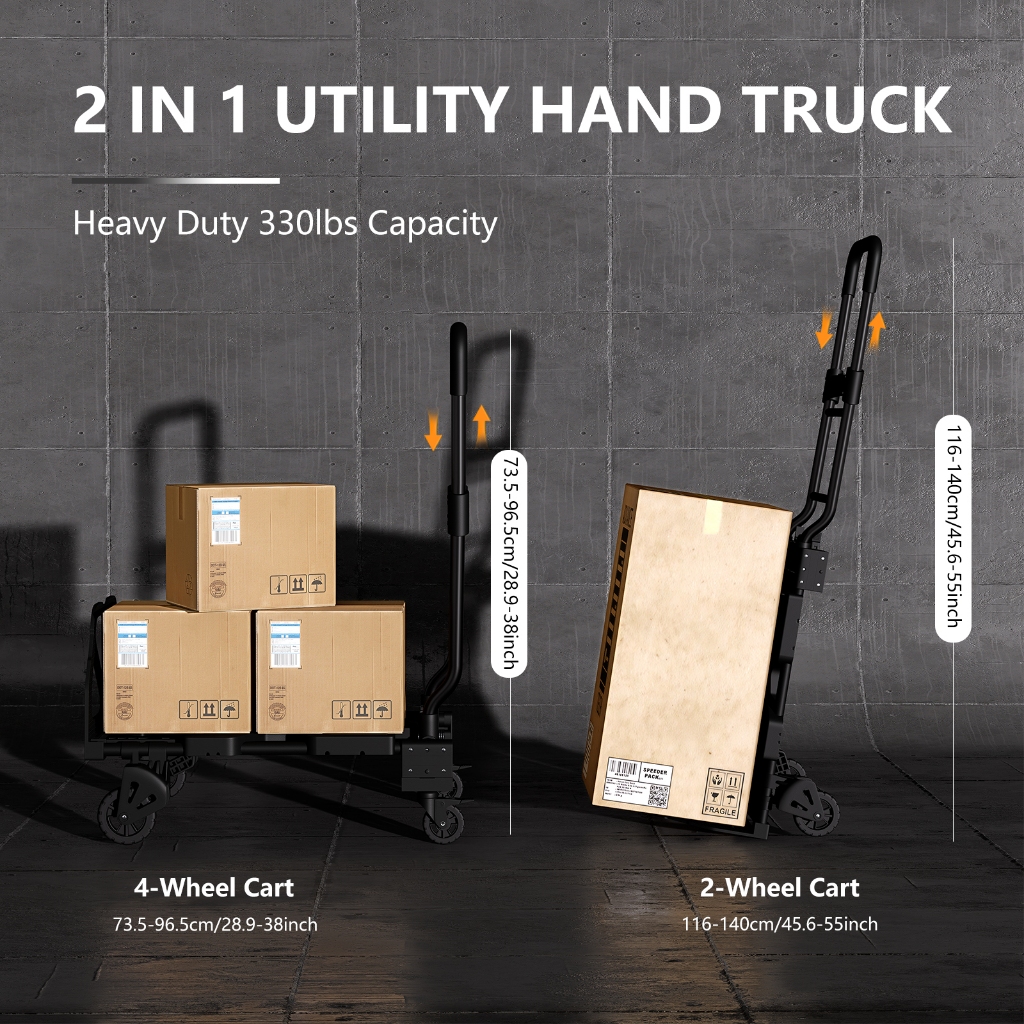 LEADLOONG 2 in 1 Multifunction Folding Trolley Portable Hand Truck Two ...