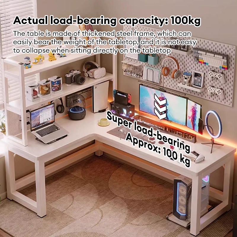 L Shape Table Corner Gaming Table Two-Person Computer Table Desktop ...
