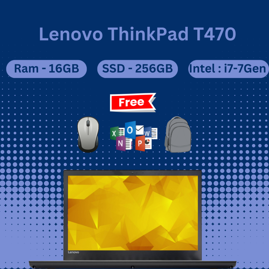 Lenovo ThinkPad T470, i7-7th Gen, 14inch full HD , Wifi, Webcam, HDMI ...