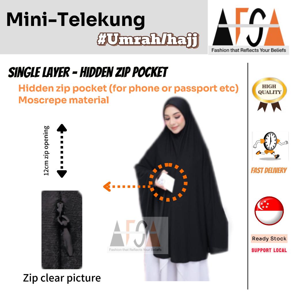 Telekung Mini Umrah Hajj with Pocket | Telekung Travel | Instant Hijab ...