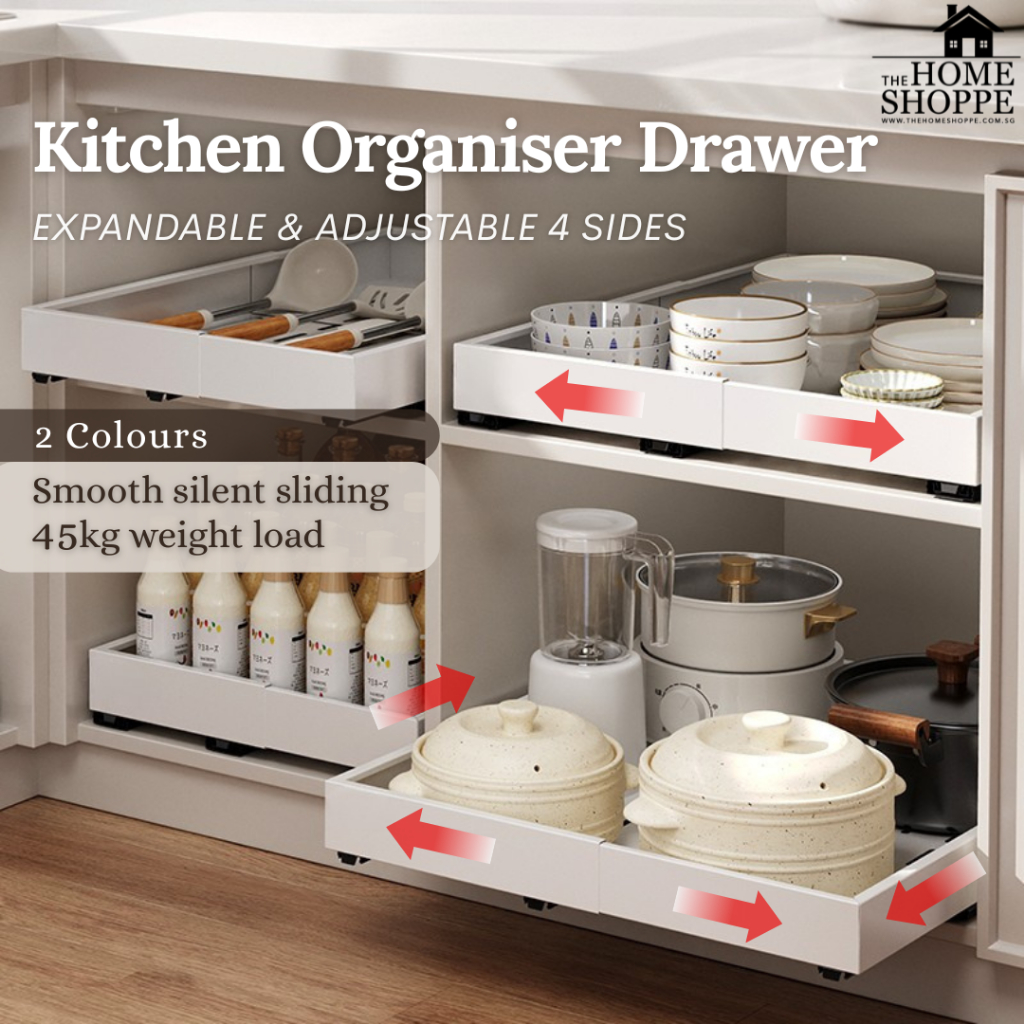 Pull It! 4 Sides Extendable and Adjustable Kitchen Cabinet Organiser ...