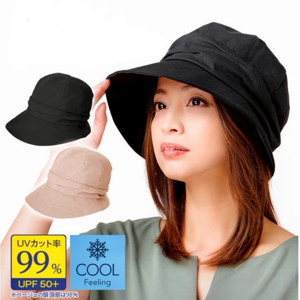 [Direct from JAPAN] COOL UV CUT cloche hat, black color, beige color ...