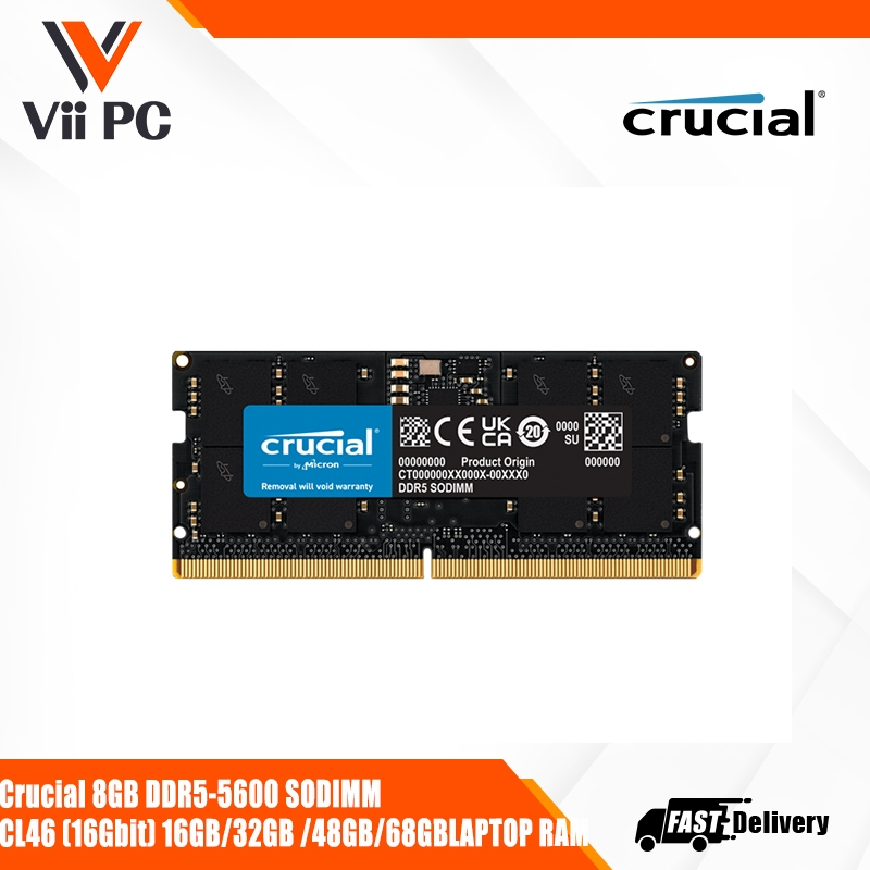 Crucial DDR5-5600 SODIMM 16GB / 32GB / 64GB LAPTOP RAM | Shopee