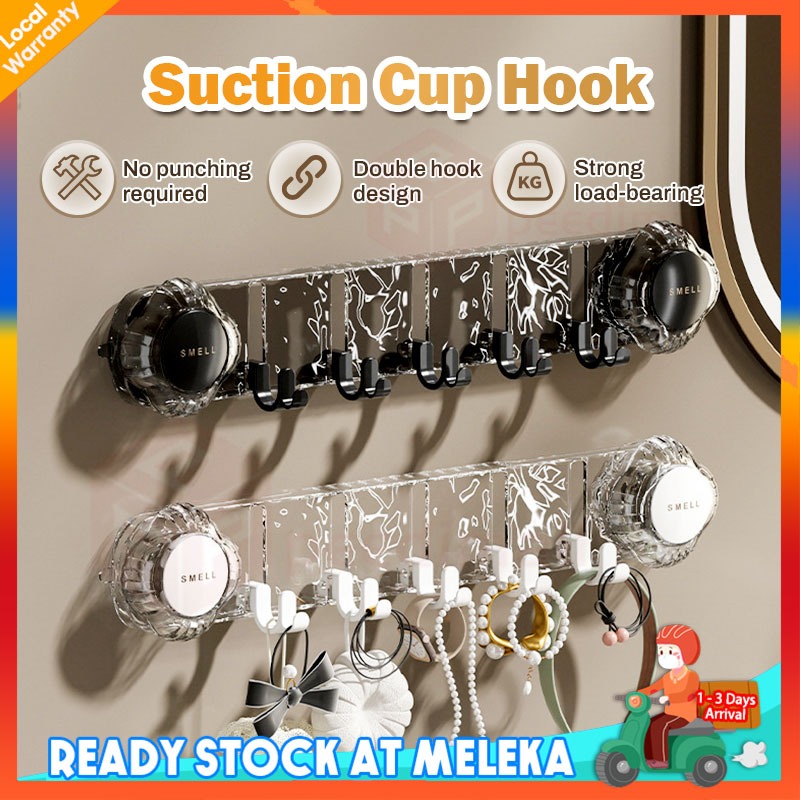 Vacuum Cup Hook Towel Bedroom Rack Strong Wall Mounted Hanging Hooks ...