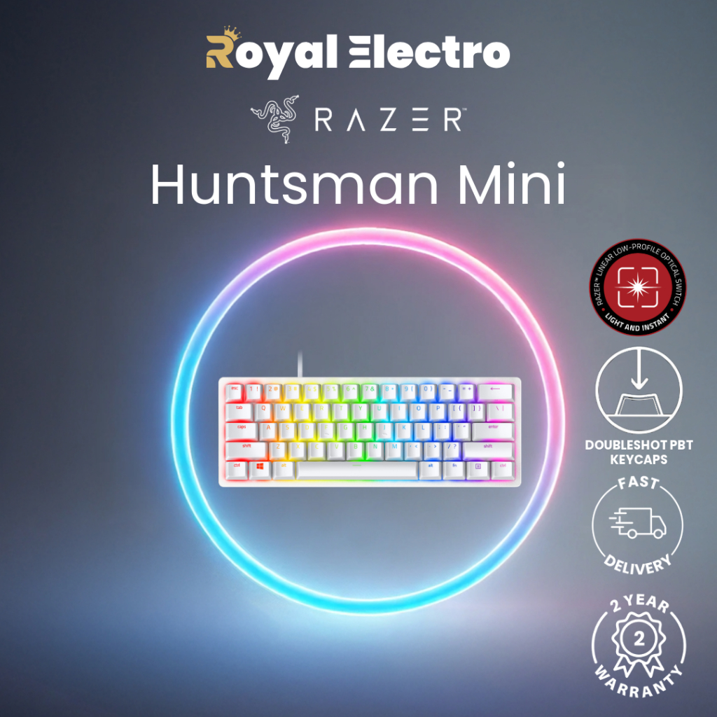 Razer Huntsman Mini (Mercury Edition) — 60% Optical Gaming Keyboard ...