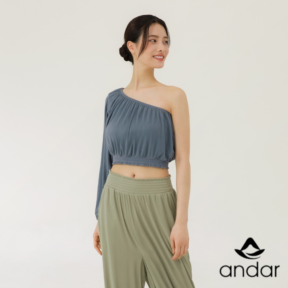 ★andar★ Sapna Yogini One Shoulder Long Sleeve ANDAR] Safni Yogini One Shoulder Long Sleeve (4COLOR) Women