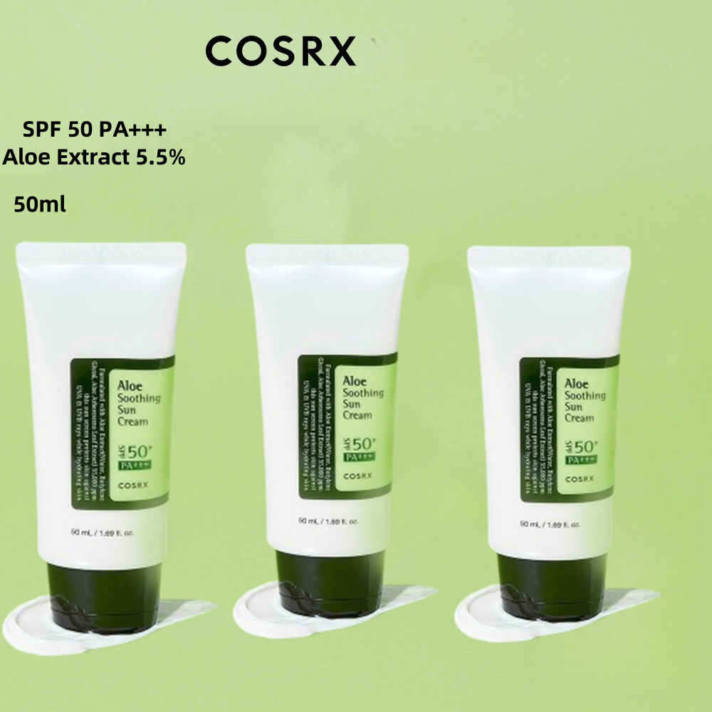 【BUNDLE OF 3】COSRX Aloe Soothing Sun Cream SPF 50 PA+++ 50ml, Aloe ...