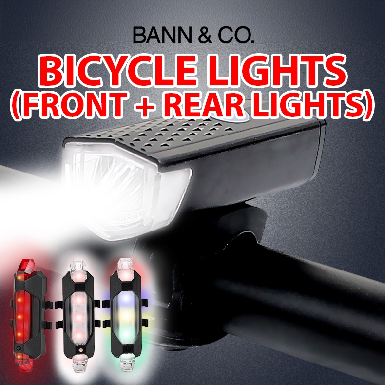 Bicycle Lights (Front/Rear) - Red / Red-White / Rainbow Rear Lights ...
