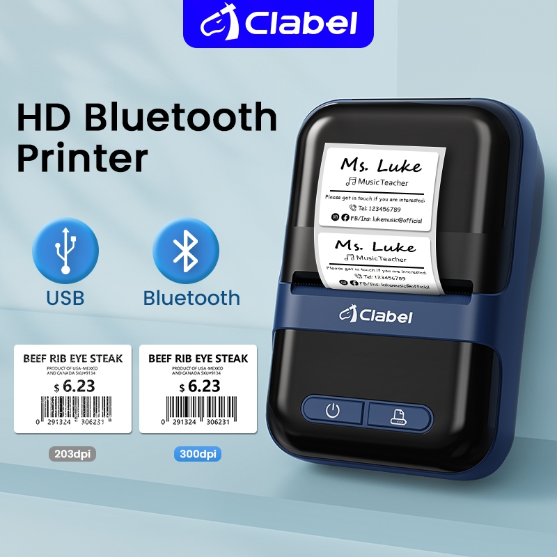 CLABEL 230B HD Thermal Label Printer Bluetooth/PC Printing Mini ...