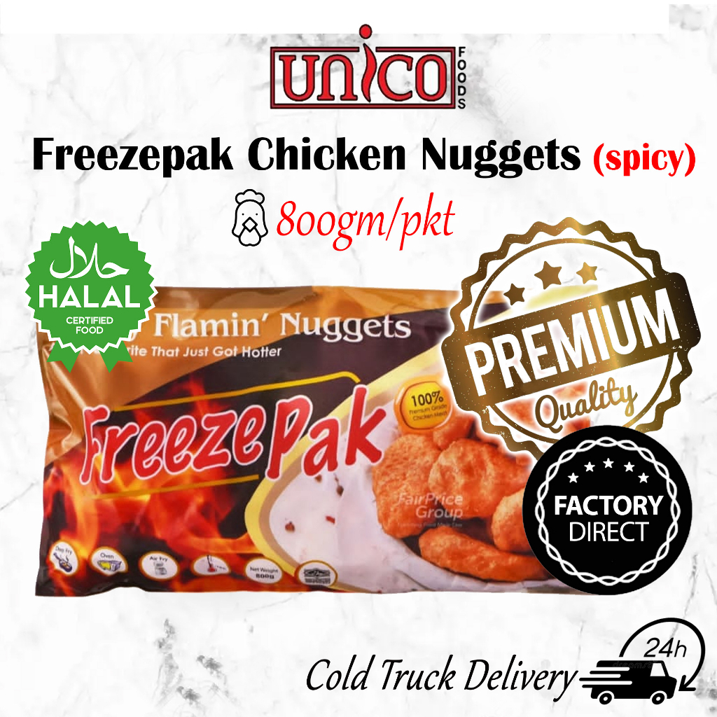 [UNICOFOODS] Freezepak Chicken Nugget Spicy Flavour (800g/pkt) | 鸡肉块 ...