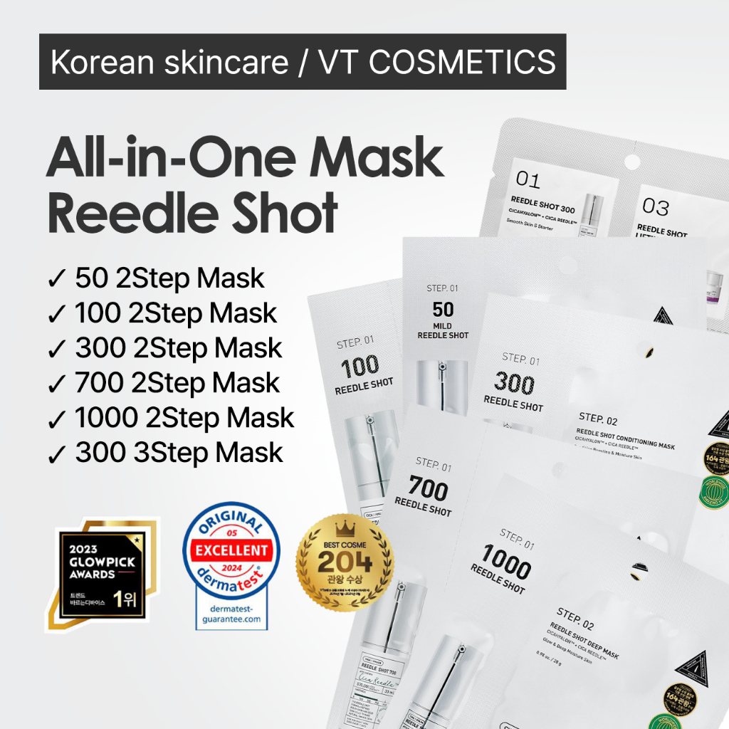 VT COSMETICS Reedle Shot 2Step Mask, 50/100/300/700/1000/All-in-One ...