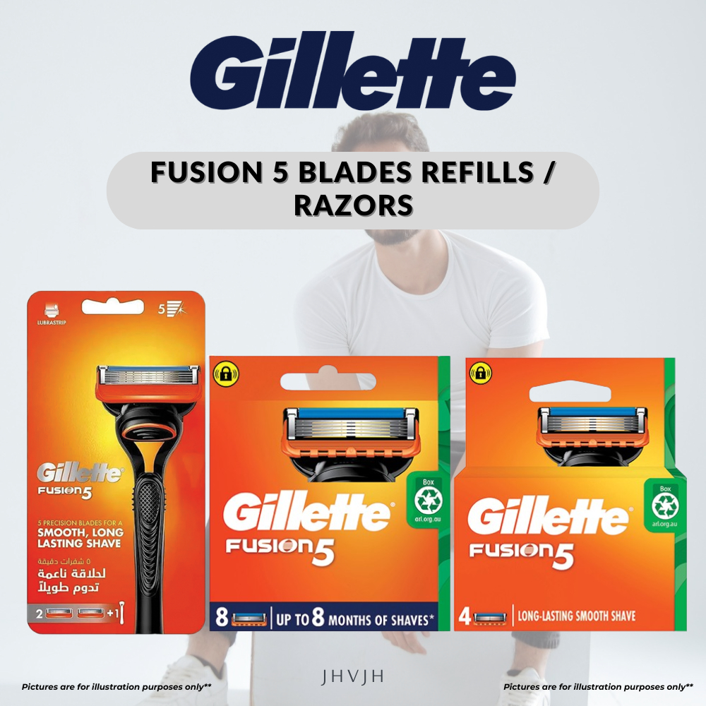 GILLETTE FUSION 5 REFILL BLADES / 4 PCS PER PACK / 8 PCS PER PACK ...