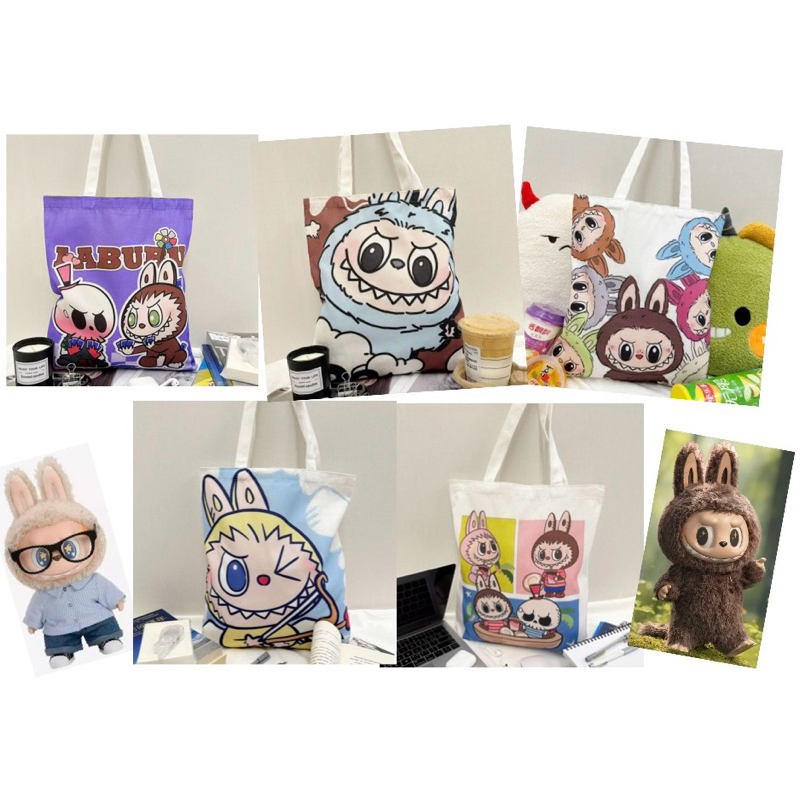 Labubu Canvas tote Bag/shoulder Bag/cartoon Shopping Bag/student ...