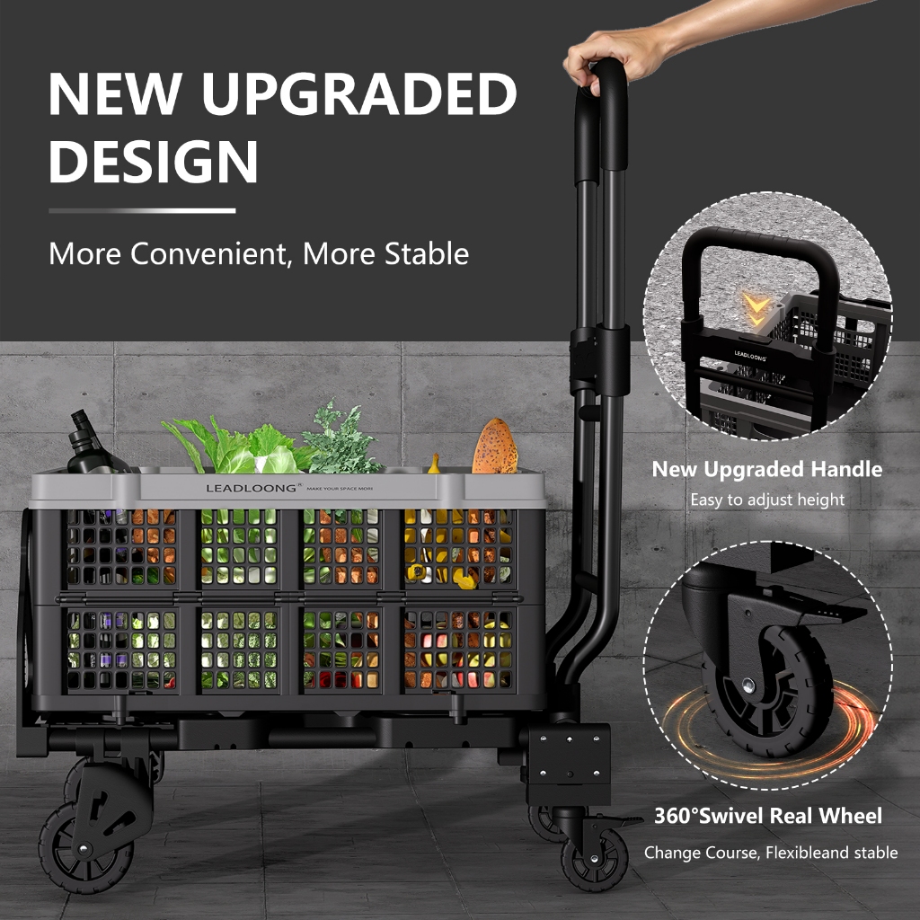 LEADLOONG 2 in 1 Multifunction Folding Trolley Portable Hand Truck Two ...