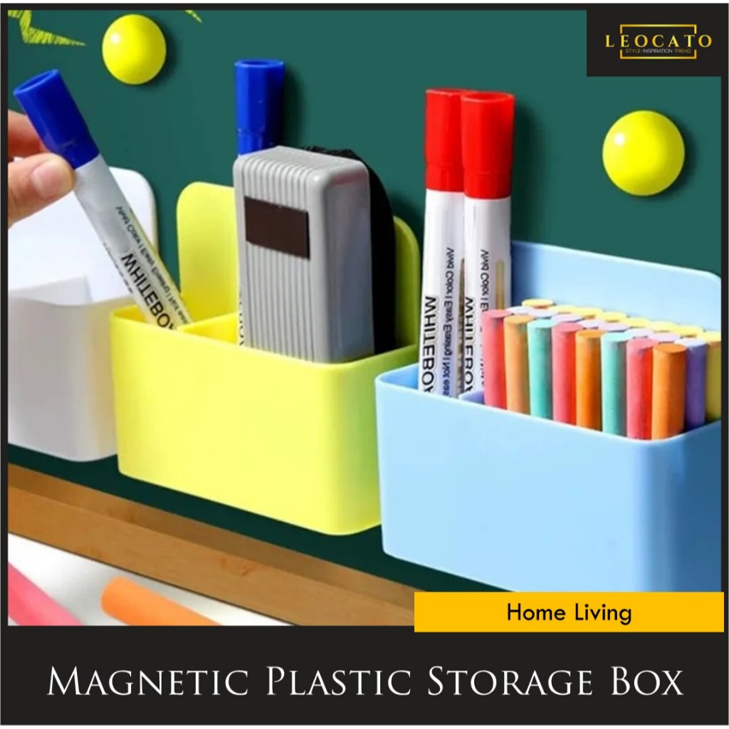 Magnetic Plastic Storage Box Whiteboard Marker Pen Holder Refrigerator ...