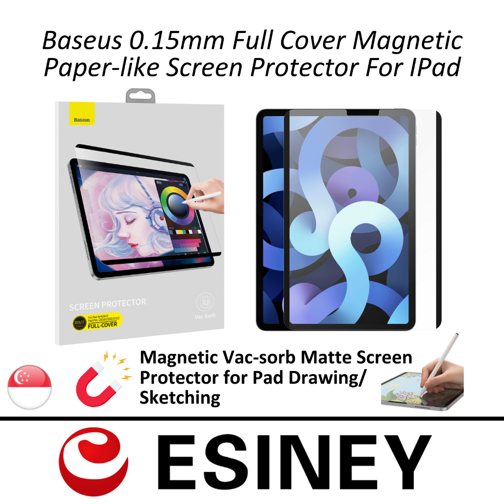 Esiney Baseus Full Cover Magnetic Vac-sorb Paper-like Screen