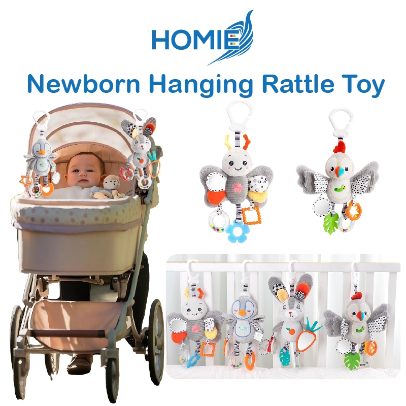 HOMIE Newborn Hanging Rattle Toy for Car Seat,Crib,& Stroller–Baby ...