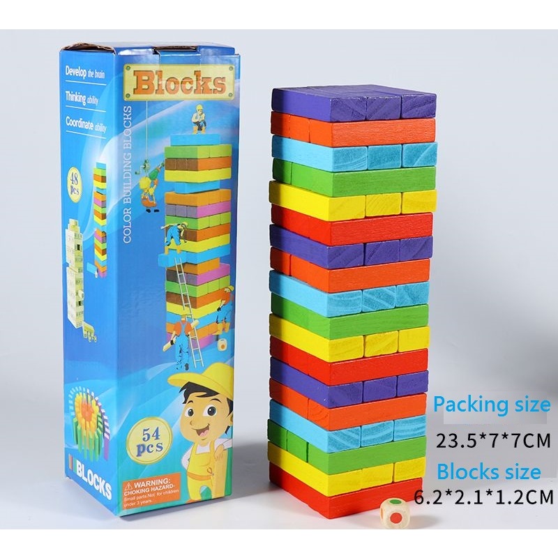 [SG Seller] Big Size Blocks for Kids Wooden Blocks Stacking Tumbling ...