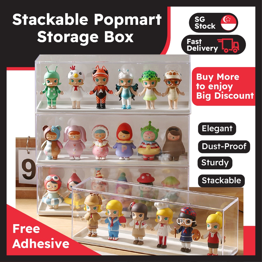 [SG Stock] Popmart Display Box Transparent Stackable Molly Blind Box ...