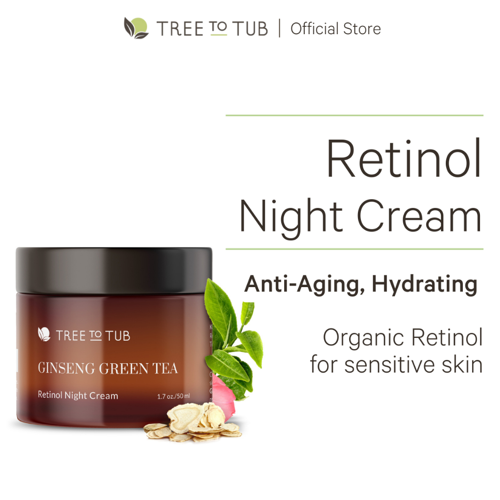 Tree To Tub Ginseng Green Tea Anti-Aging Retinol Night Cream 50ml ...